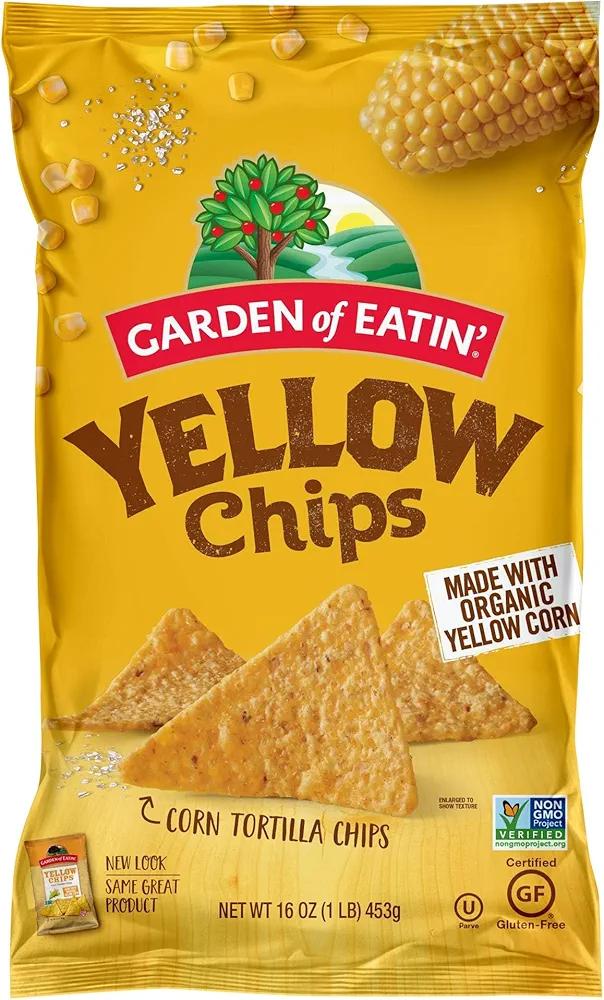 Garden of Eatin' Corn Tortilla Chips, Yellow Chips, 1 lb bag (Pack of 12)