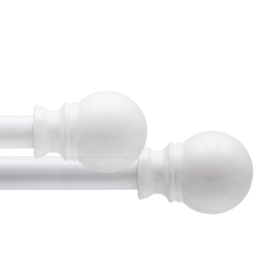 Kenney Decorative Rod Set 28-48 IN, White, Pack Of 1 