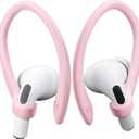 2 Pairs AirPods Ear Hooks for AirPods Pro 2, AirPods Pro, AirPods 4, 3, 2 & 1, Upgraded Anti Slip Sports Clip Hooks for AirPods 1, 2, 3, 4,Pro and Pro 2  Pink