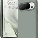 GONEZ for Google Pixel 10/Pixel 10 Pro Case, Liquid Silicone Case with Screen Protector, Full Body Protective Cover, Anti-Scratch Soft Microfiber Lining, Shockproof Phone Cover 6.3", Calke Green