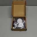 Single LED Puck Light for Under Obove Cabinet Counter Bar Shelf Back Lighting, 120V Electric Direct Wall Plug in, Handy On Off Switch, Black Cables, 2 Packs, Warm White