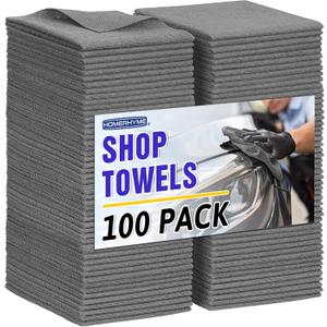 Microfiber Cleaning Cloth, 100 Pack Cleaning Rags Microfiber Towel Bulk Absorbent Lint-Free WashCloths, All-Purpose Towels for Cars, Shop, Automotive, Garage, Home Kitchen 11.5"*11.5", Grey