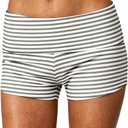 Women Low Waist Lounge Shorts Fold Over Skinny Pajamas Shorts Summer Casual Pj Bottom Sleep Shorts (Gray, XL)