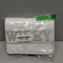 Eccliy Wifey Gift Mrs Bride White Leather Bag with Pearl Chain Clutch Evening Bag for Wedding Anniversary