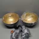 PINDODO Industrial Pendant Light Fixtures,11.8" Black and Gold Dome Pendant Lights,Adjustable Vintage Hanging Lamp for Kitchen Island Restaurant Bar Cafe Dining Room Sink, 2 Pack