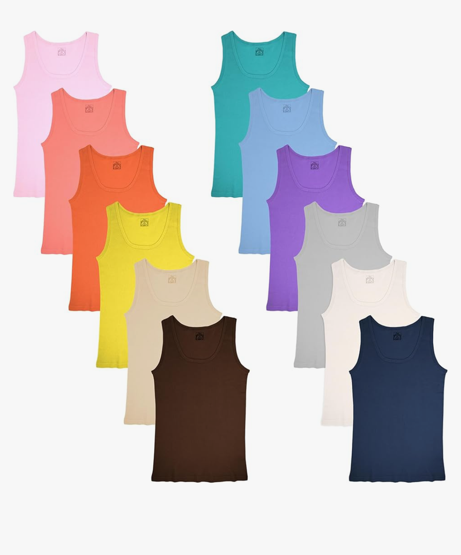 Sexy Basics Tank Tops for Women, Cotton Flex Tank Tops- Multi Packs XL 10pcs