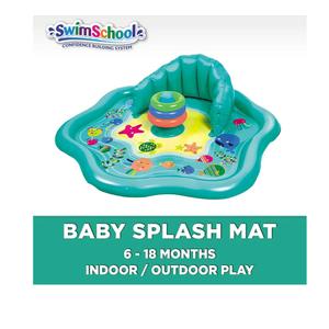 SwimSchool Splash Play Mat, Inflatable Kiddie Pool with Backrest for Babies & Toddlers, Includes Three Toys