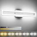 SOLFART Brushed Nickel Vanity Lights for Bathroom 5 Color Adjustable Dimmable 24 Inch Led Vanity Light 5CCT