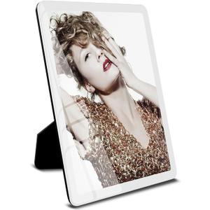 Bluesun 6x8 picture frame white, picture frames glass, hanging picture frame, Matted for wall and tabletop Decor (6x8, white)