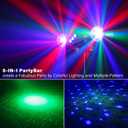 Telbum DJ Lights with Stand, 5 in 1 LED Party Bar Light Sound Activated DJ Stage Light Package, Rotating Disco Ball,Multiple Pattern Effect,UV & Strobe,Indoor for Wedding Gig Live Band Club Show Event
