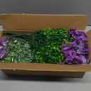 Grunyia 20 Bundles Artificial Flowers for Outdoors, UV Resistant Fake Plants Flowers Greenery Shrubs Plants for Decoration Outside Plants Hanging Planter Home Garden Decor (Purple)