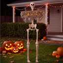 JOYIN 5FT Halloween Skeleton Decor with Movable Finger, Posable Life Size Skeleton, Full Body Realistic Bone with Poseable Joint, Giant Skeletons Halloween Decoration for Haunted House, Spooky Party