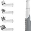 Electric Cleaning Brush with 4 in 1 Multiple Brush Heads, Indoor Household Cordless Motorized Brush for Bathroom Toilet Kitchen Tile Crevice(Grey) (Gray)