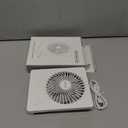 Zuvas Desk Fan Battery Operated Fan Rechargeable 180°Tilt Folding Personal Fan Ultra Quiet Small Portable 3 Speed Adjustable Strong Wind Fan For Office Bedroom Home Desktop Camping (White)