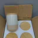 vancasso Sabine Ceramic Canister Set with Airtight Wood Lids - 4-Piece Small Kitchen Storage for Coffee, Sugar, Tea & Spices (18 oz Each) - Compact Countertop Jars