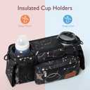 Momcozy Universal Baby Stroller Organizer, 2 Insulated Cup Holder, Detachable Zippered Pocket, Adjustable Shoulder Strap, Large capacity for baby essentials, Compact Design Fits Any Strollers