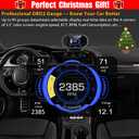 KONNWEI KW206 Car OBD2 HUD Digital Meter Gauge All in One Automotive Trip Computer Smart OBD Speedometer Water Temperature Fuel Pressure Tester for All 2003 and Newer Cars