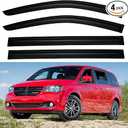 Window Visors Rain Guards for 2008-2020 Dodge Grand Caravan, Out-Channel Window Vent Wind Deflectors Visors Shades for 2008-2016 Chrysler Town Country, 2009-2012 Volkswagen (VW) Routan