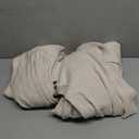 MIULEE Non-See-Through Privacy Linen Curtains 2 Panels, Light Filtering Window Curtains Farnhouse Textured Back Tab Semi Sheer Drapes for Bedroom Living Room, 52 x 84 Inches Long, Linen