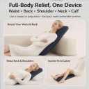 Back & Neck Massager with Heat for Pain Relief, FSA Full-Length Rolling Massage Cushion for Upper & Lower Back, 3 Modes, 2 Heat Levels, 15-Min Auto-Off, Slim Lumbar Support, HSA Eligible
