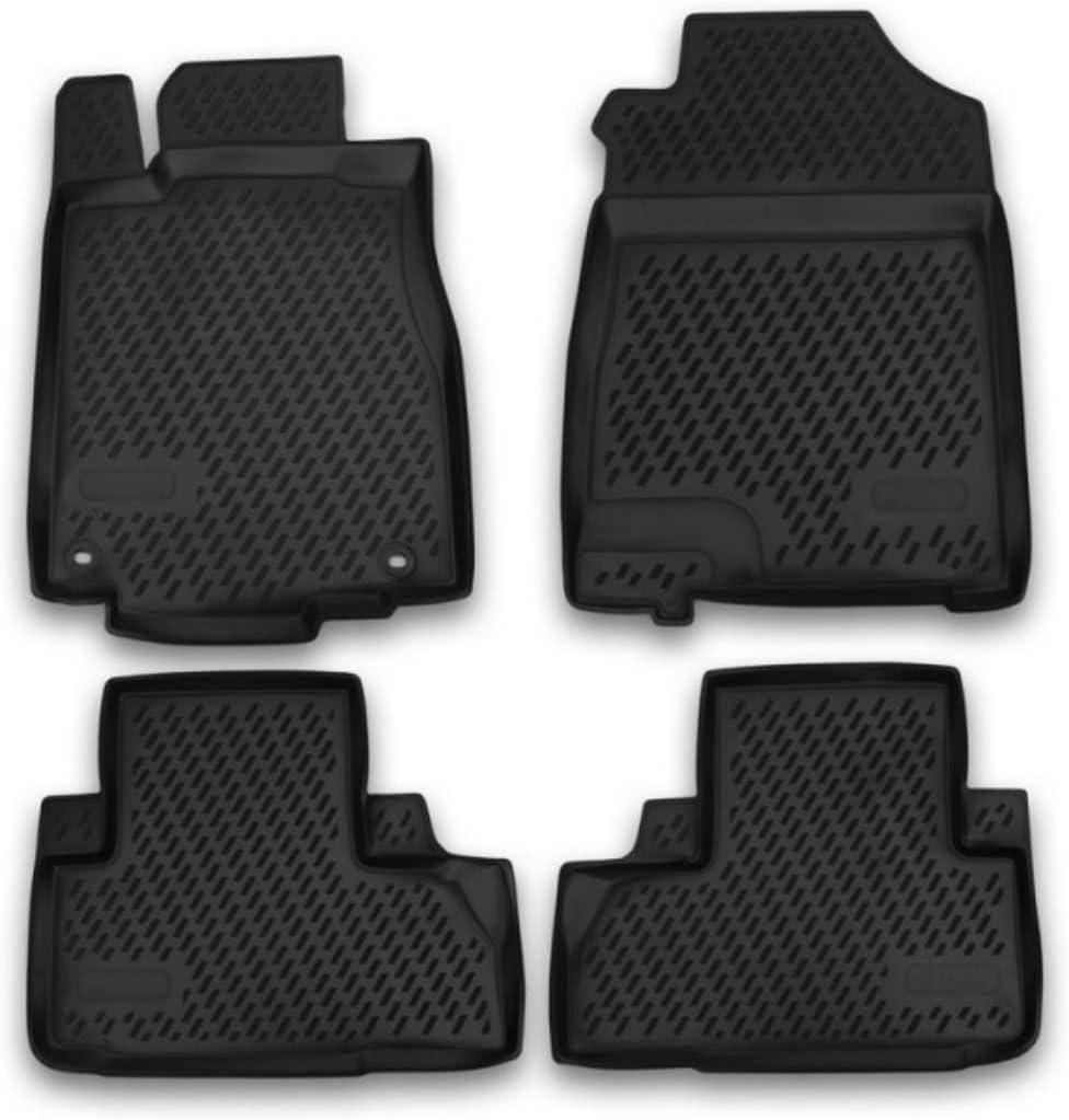Fits 2012-2016 Honda CR-V/CRV Floor Mats Front & 2nd Row Seat Liner Set 3D Custom Fit All-Weather Full Set Liners (Black)