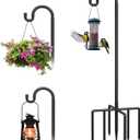 Breeze Touch 1Pack 92 Inch Adjustable Shepherd Hooks for Outdoor Outside, Heavy Duty with 7 Prongs Base, for Hanging Lantern, Hummingbird Feeder, Lightweight Plant, Wind Chime, Bird Feeder Hanger