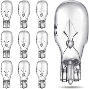 Riakrum T5 Landscape Light Bulbs 12 Volt 4 Watt Landscape Lighting Bulbs Low Voltage Wedge Base Replacement Lamp for Outdoor Garden Deck Yard(10 Pieces)