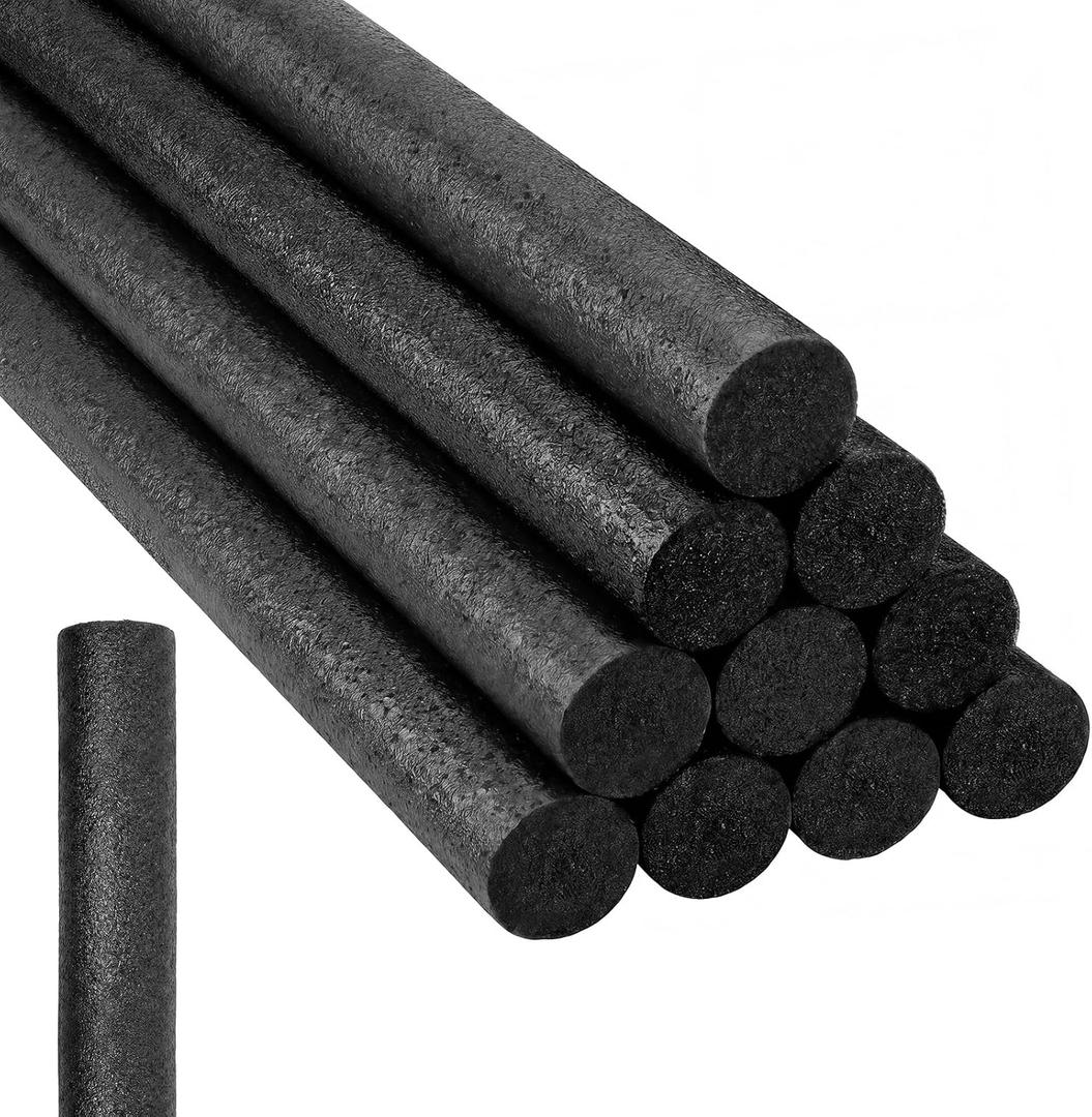 Kathfly 12 Pcs Floating Pool Noodles Foam Tube Floating Foam Tube Round Solid Noodle for Adults Swimming Craft Project(Black), approx. 1.5 x 35"