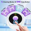 Dental Ultrasonic Retainer Cleaner Machine - 45kHz Cleaning Pod for Dentures, Mouth Guard, Aligner, Night Guard, Toothbrush Heads & Jewelry, 4 Cleaning Modes, Digital Timer, 200ML Capacity, White