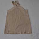 Womens Criss Cross Halter Sweater Vest Tops Summer Sleeveless Pullover Casual Lightweight V Neck Knit Tank Top Khaki Medium