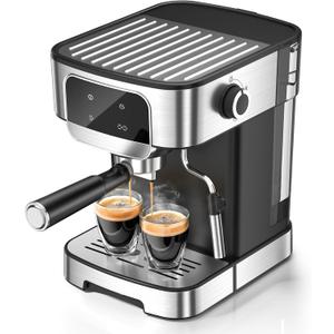 Espresso Machine 20 Bar, Professional Espresso Maker With Auto Milk Frother, Home Compact Espresso Coffee Machine With Led Touch Screen, 61OZ Removable Water Tank For Latte, Cappuccino