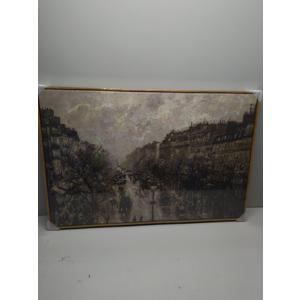 VIYYIEA Framed Canvas Wall Art Home Decor for Living Room Classical Cityscape Artwork Wall Decorations Vintage Oil Painting Prints Parisian Street Wall Decor Bathroom Wall Pictures Farmhouse 24x36in