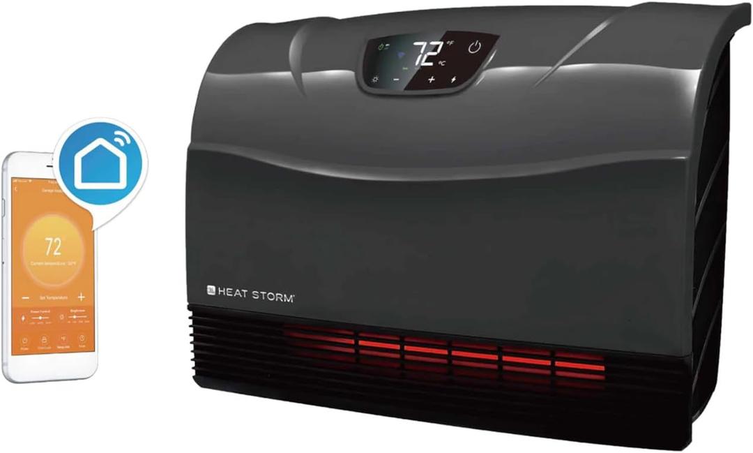 NEW Touch Screen - 1500 Watt ~ Infrared Space Heater ~ Wall Mounted ~ Wifi Enabled Grey with WIFI (Gray)