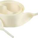 2 x 2 Pairs Satin Ribbon Shoe Lace 2CM Wide Flat Shoelaces Sneakers Casual Shoes Fashion Personalized Unisex (Beige)