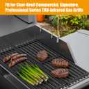 BBQ-PLUS 17'' x 6" Stainless Steel Infrared Emitter Plate and Cast Iron Grill Grates Replacement for Charbroil TRU-Infrared 2015 and Newer Commercial,Signature, Professional Series Gas Grill