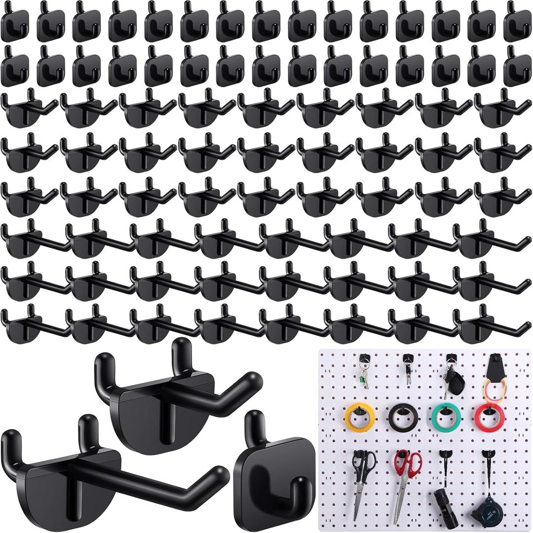 84PCS, Pedboard Hooks Plastic St...e Organizer Tools Display, Black