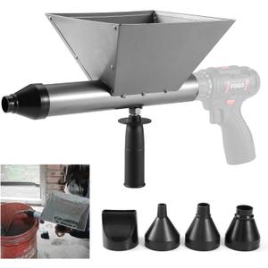 Electric Mortar Grout Gun, Portable Cement Grouting Machine, Reusable Mortar Pointing Gun for Brick, Grout Applicator Caulking Finishing Tool with 4 Nozzles (Without Electric Drill)