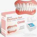 Dentures for Women and Men, Silicone Dentures Upper and Lower, Fix Your Smile at Home Within Minutes, Natural Shade False Teeth & Veneers