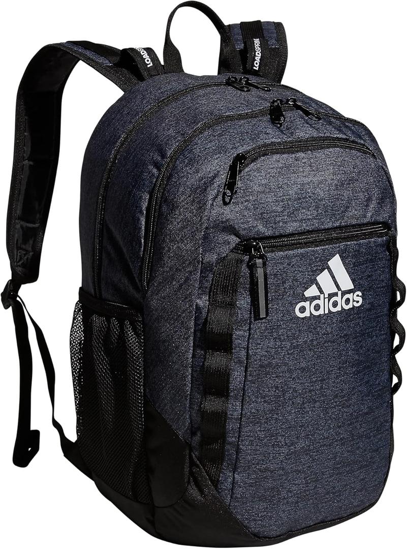 adidas Excel Backpack, Durable Large Athletic Laptop Bag, Jersey Black/Black/White FW21, One Size