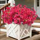 20 Bundles Fuchsia Artificial Flowers for Outdoors, UV Resistant Fake Flowers with Plastic Plants for Outside , Faux magenta Silk Flower for outdoor Planters ,Hot Pink Realistic Plant Decor-Rosy