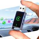 Wireless CarPlay Adapter for iPhone0 Latency Wired to Wireless for Apple CarPlay 3S Connection Adaptable to iOS10+ Version & Cars from 2015+ Mini Size (Bright silver)