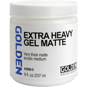 Extra Heavy Gel Matte by GOLDEN, 8 fl. oz. Jar, Professional Acrylic Gel Medium, Semi-Transparent (Clear)