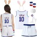KaKaxi Couples Halloween Cosutme for Women Basketball Jersey Outfit and Accessories (Small)