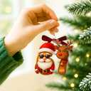 4 x 67 Christmas Ornament - 67 Ornaments for Christmas Tree 2025 - Funny 6 7 for Teens, Kids - Viral Xmas Acrylic Decoration, Teen Girls Trendy Stuff - Meme Funny White Elephant Gifts (67 Santa Reindeer)