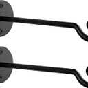 Monarch Abode Hanging Basket Hooks, Heavy Duty Metal Plant Hangers Outdoor or Indoor for Flower Basket, Wall Fence Hooks for Bird Feeder Bracket, Set of 2, 7.5-inch Black Plant Wall Hanger