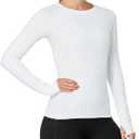 MathCat Workout Shirts for Women Long Sleeve, Workout Tops for Women, Quick Dry Gym Athletic TopsSeamless Yoga Shirts (X-Small, White)