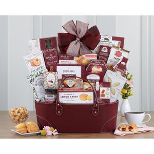 Wine Color Christmas Gift Basket, Vegan Leather Wine Red Holding Container Perfect for Gifts and Surprises