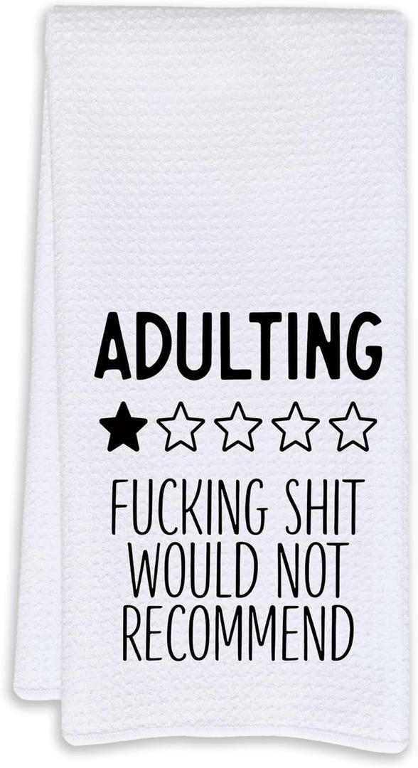 Cabana Bro Funny Kitchen Towels, Humorous Gifts, Adult Humor Gifts, Adulting One Star Hand Dish Tea Towels for Bathroom, Funny Bathroom Decor, 16x24 Inch