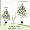 LYERSE 8ft Faux Olive Tree - Olive Trees Artificial Indoor with Large Olive Branches and Lifelike Olive - Artificial Olive Tree for Home Office House Living Room Decor