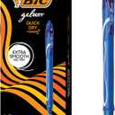 BIC Gelocity Quick Dry Blue Gel Pens, Medium Point (0.7mm), 12-Count Pack, Retractable Gel Pens With Comfortable Full Grip